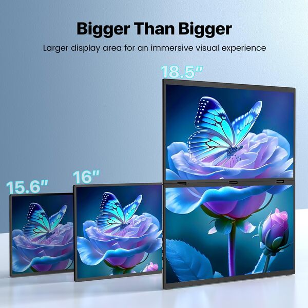 Newsoul Le Moniteur de 18,5 Pouces Offre Une fonctionnalité Double écran, Un taux de rafraîchissement de 100 Hz, 100% sRGB et Un boîtier en Aluminium Durable pour Un multitâche amélioré