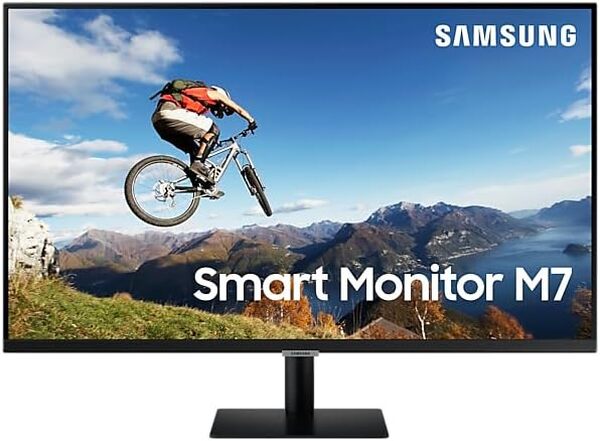 Samsung Smart Monitor M7 32’’ en resolution UHD 4K. Le 1er écran tout-en-un pour accéder facilement à vos applications de divertissement et travail