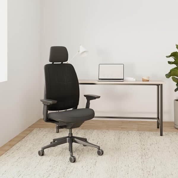Steelcase Series 2, chaise de bureau ergonomique avec soutien lombaire LiveBack, accotoirs 4D et têtière réglable Onyx