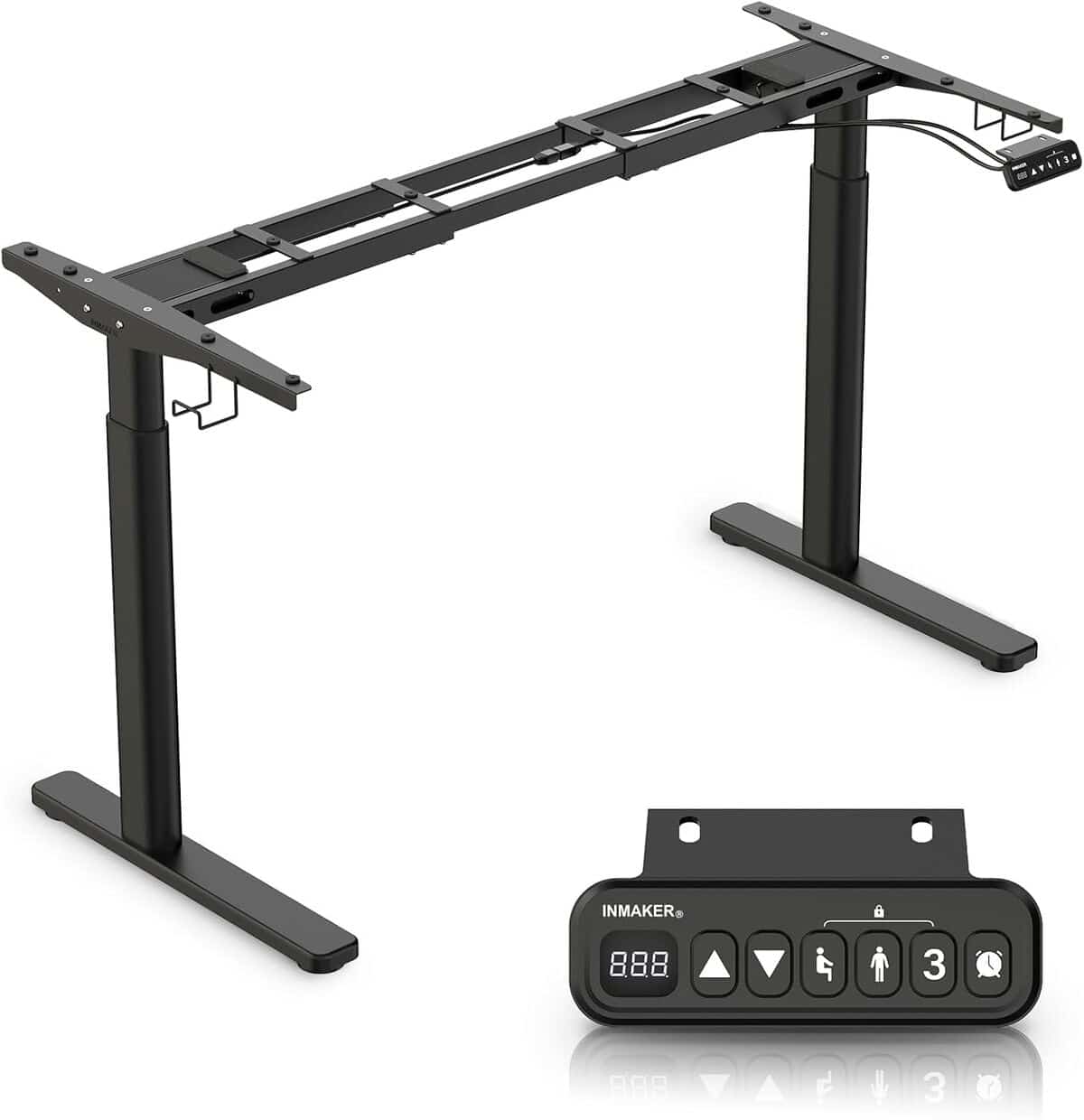 Test : bureau assis-debout INMAKER  électrique à 2 moteurs (cadre noir)