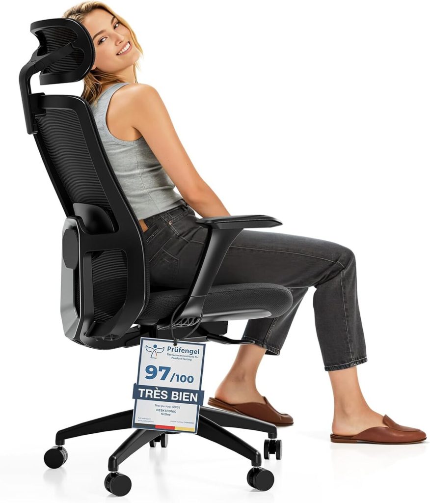 Test : chaise de bureau ergonomique Desktronic avec appui-tête réglable