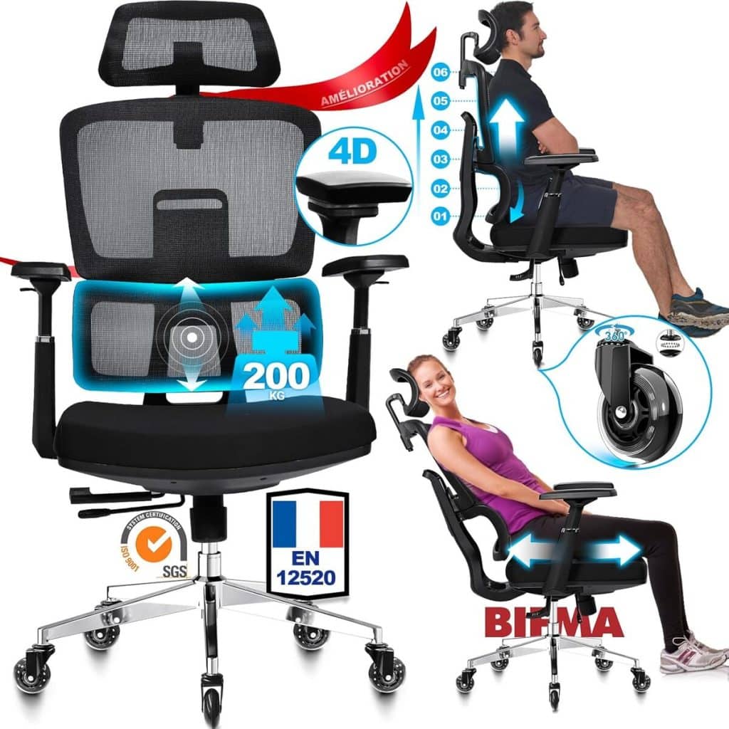 Test : chaise ergonomique Melokea 200kg, confort et robustesse