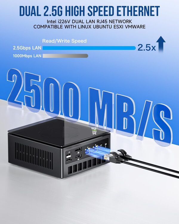 GMKtec Gaming Mini PC K8 Plus AMD Ryzen 7 8845HS (8K/16T, jusqu'à 5,1 GHz) 64 Go DDR5 RAM 1 TB SSD, Ordinateur de Bureau Oculink/Dual NIC 2,5G/WiFi 6E/BT5.2/HDMI 2.1/USB4/USB3.22 + USB2.02.