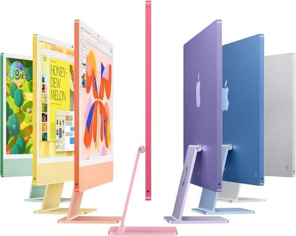 Apple iMac Ordinateur de Bureau Tout-en-Un avec Puce M4, CPU 10 cœurs et GPU 10 cœurs : Conçu pour Apple Intelligence, écran Retina 24'', 16 Go de mémoire unifiée, 512 Go de Stockage SSD ; Argent