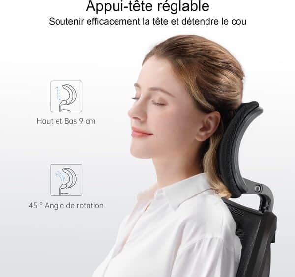 SIHOO Chaise de Bureau, Siege de Bureau Ergonomique avec Support Lombaire et accoudoir réglable, Fauteuil de Bureau d'une capacité maximale de 150 kg