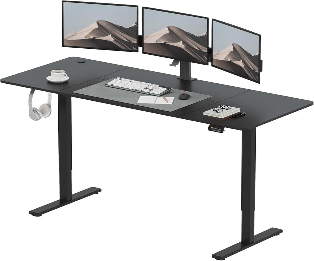 Test du bureau électrique Sanodesk réglable 200x80 cm noir