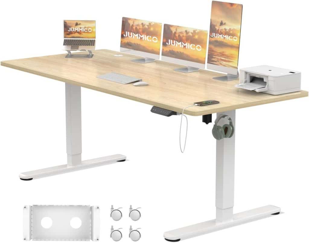 Test : bureau électrique JUMMICO 180 x 80 cm ergonomique en chêne