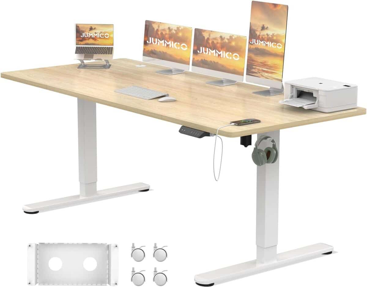 Test : bureau électrique JUMMICO 180 x 80 cm ergonomique en chêne