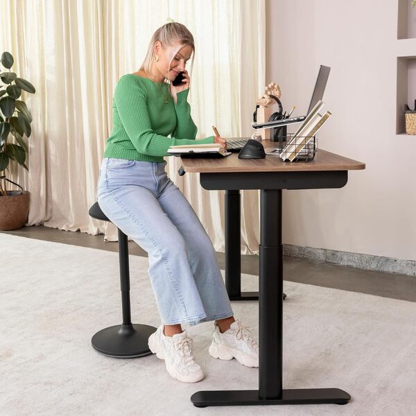 Ergotopia Desktopia One Support de bureau réglable en hauteur, cadre de bureau électrique réglable en hauteur, certifié TÜV, bureau réglable en hauteur avec système à double moteur