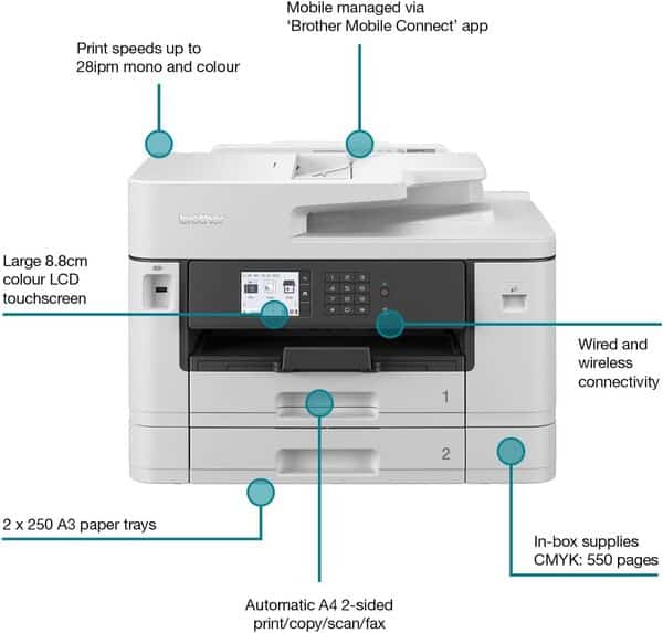 Brother MFC-J5740DW Ad inchiostro A3 1200 x 4800 DPI Wi-Fi (MFC-J5740DW A4 Colour Inkjet MFP)