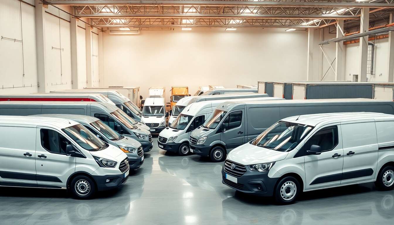 Diff&eacute;rents types de v&eacute;hicules utilitaires