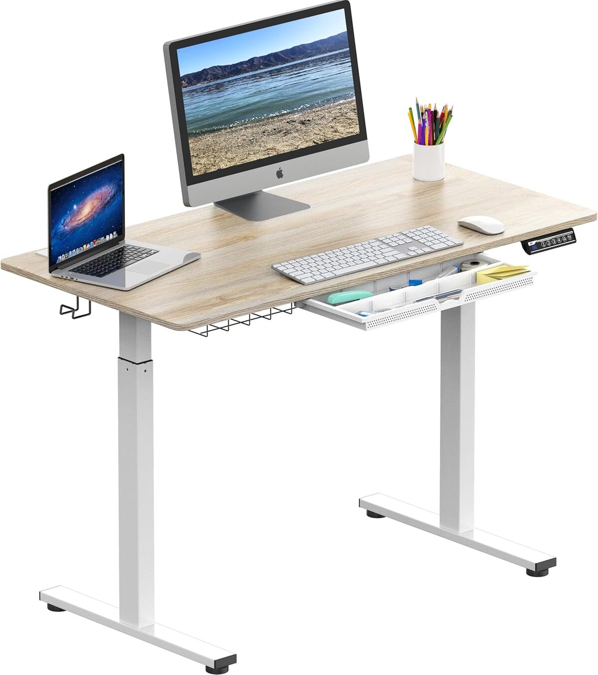 Test : bureau réglable électrique SHW érable 48x24 pouces