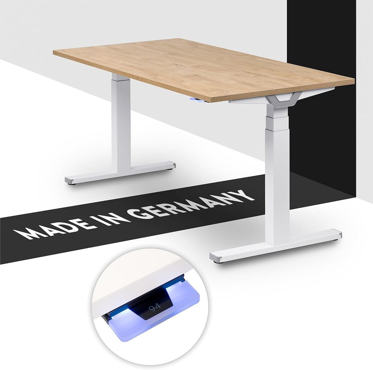 Test du bureau électrique Premium Line de boho office : double moteur silencieux et finition chêne sauvage