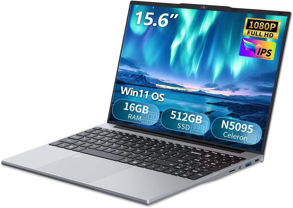 Test du PC portable Celeron N5095 avec écran 15, 6 pouces et 16Go RAM
