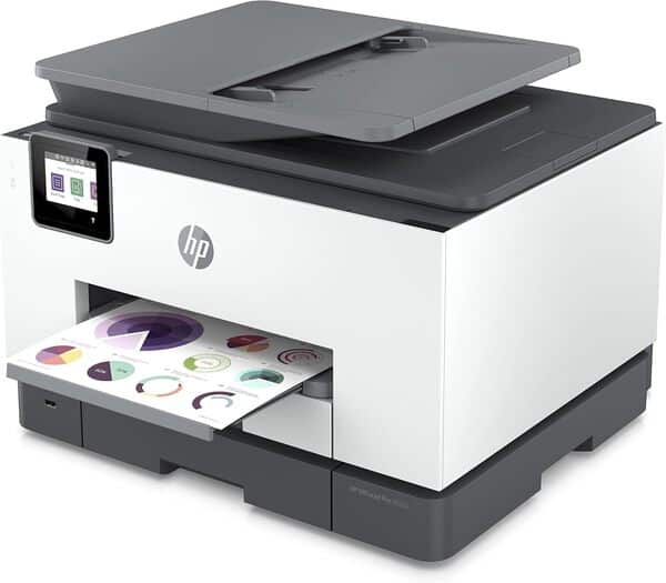 HP OfficeJet Pro 9012e Imprimante tout-en-un Jet d'encre couleur - 6 mois d'Instant ink inclus avec HP+ (Photocopie, Scan, Impression, Fax, Wifi, Chargeur automatique de documents, Recto/Verso)