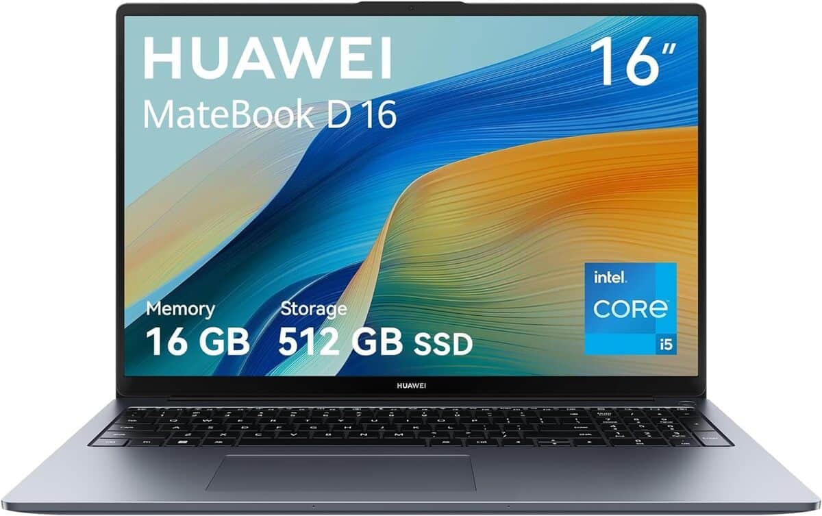 Test Huawei MateBook D16 : puissance Intel et écran 16'' en action