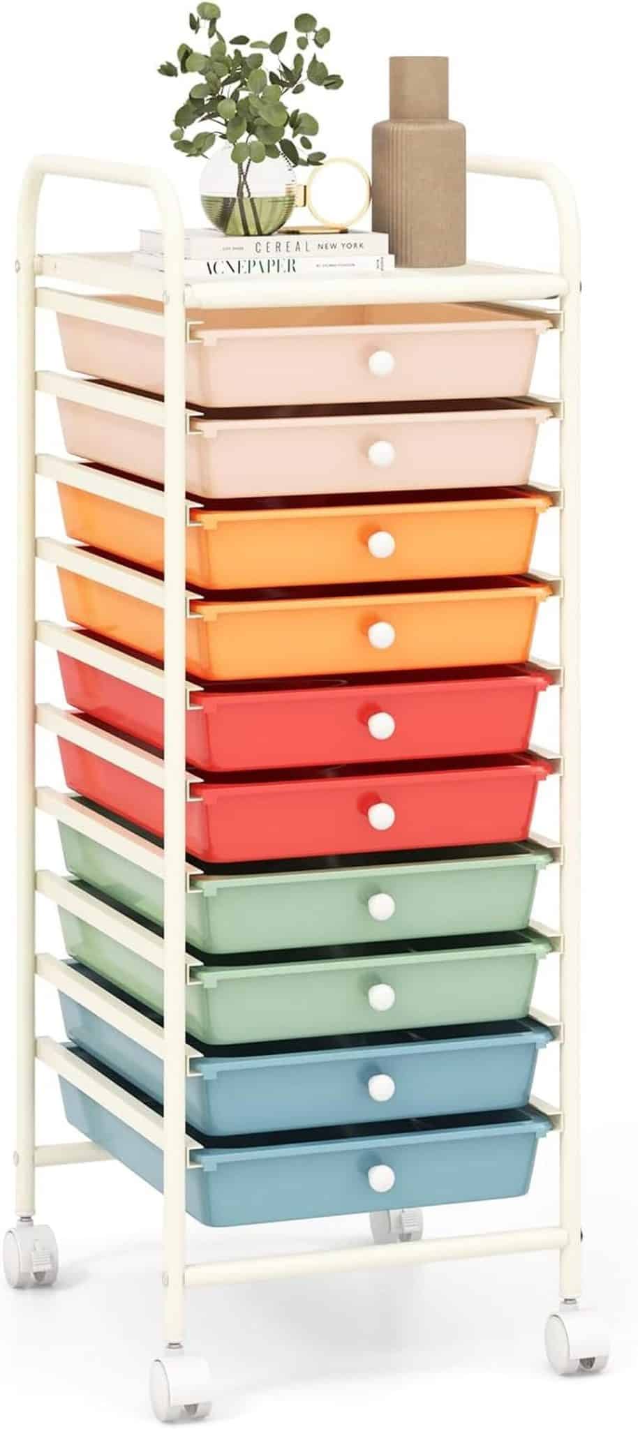 Test du chariot de rangement RELAX4LIFE à 10 tiroirs : mobile et pratique