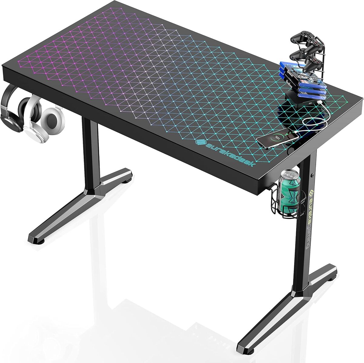 Test : eureka ergonomic bureau gaming LED RGB 110cm en verre