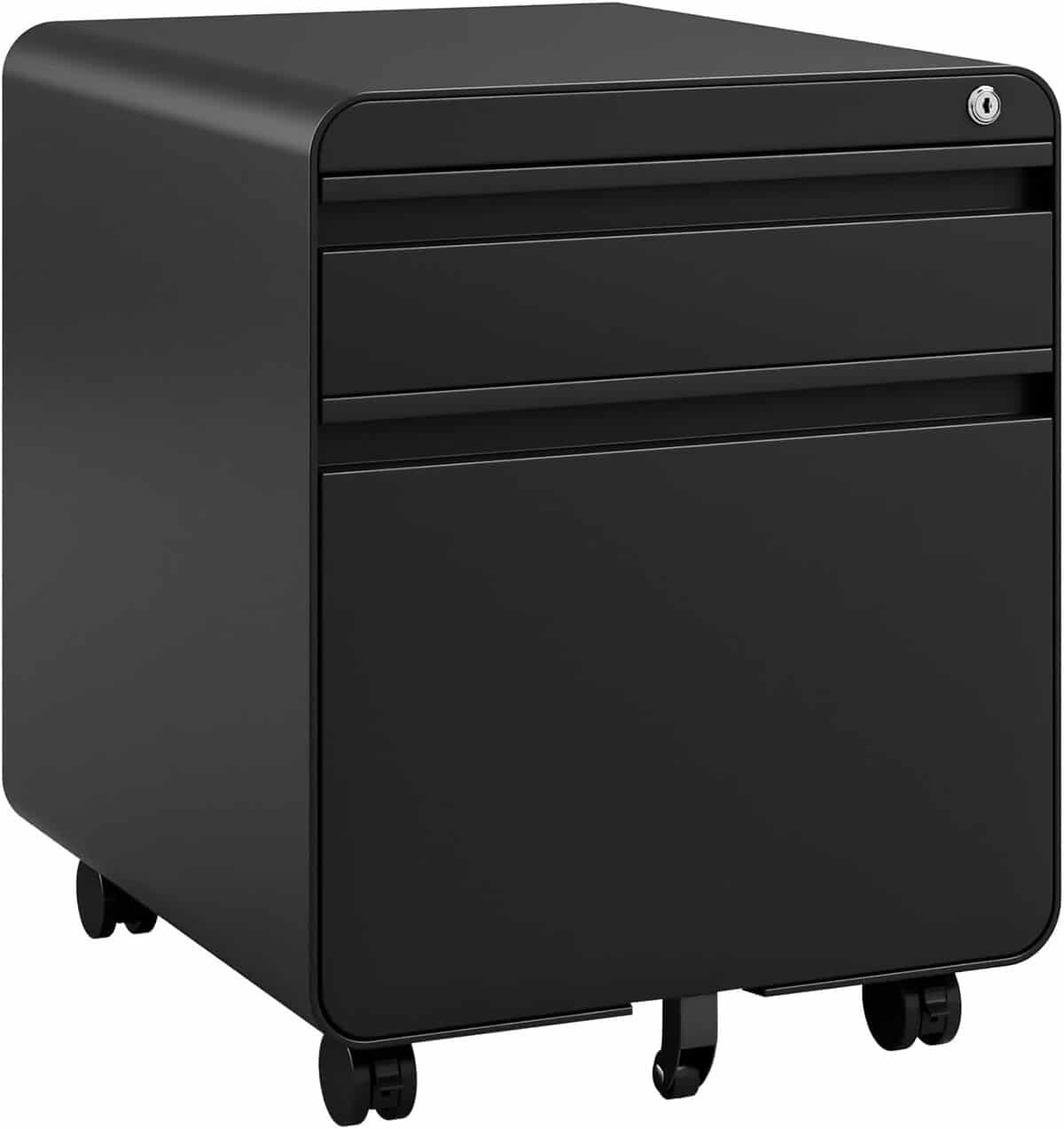 Test du caisson de bureau verrouillable Dripex 3 tiroirs noir