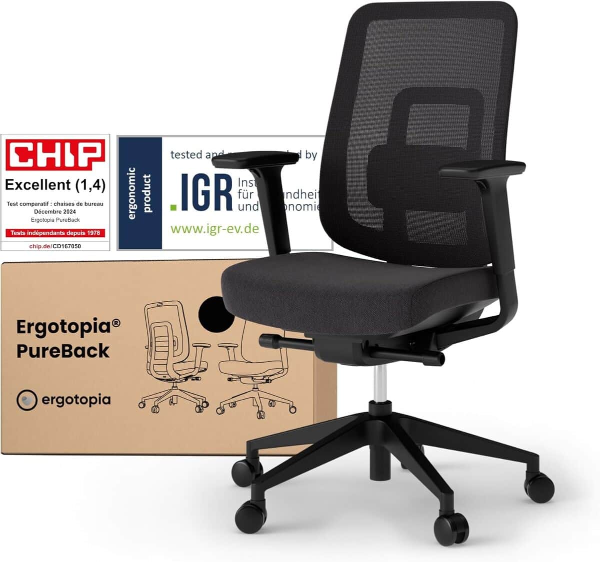 Test chaise ergonomique Ergotopia PureBack : confort et support lombaire