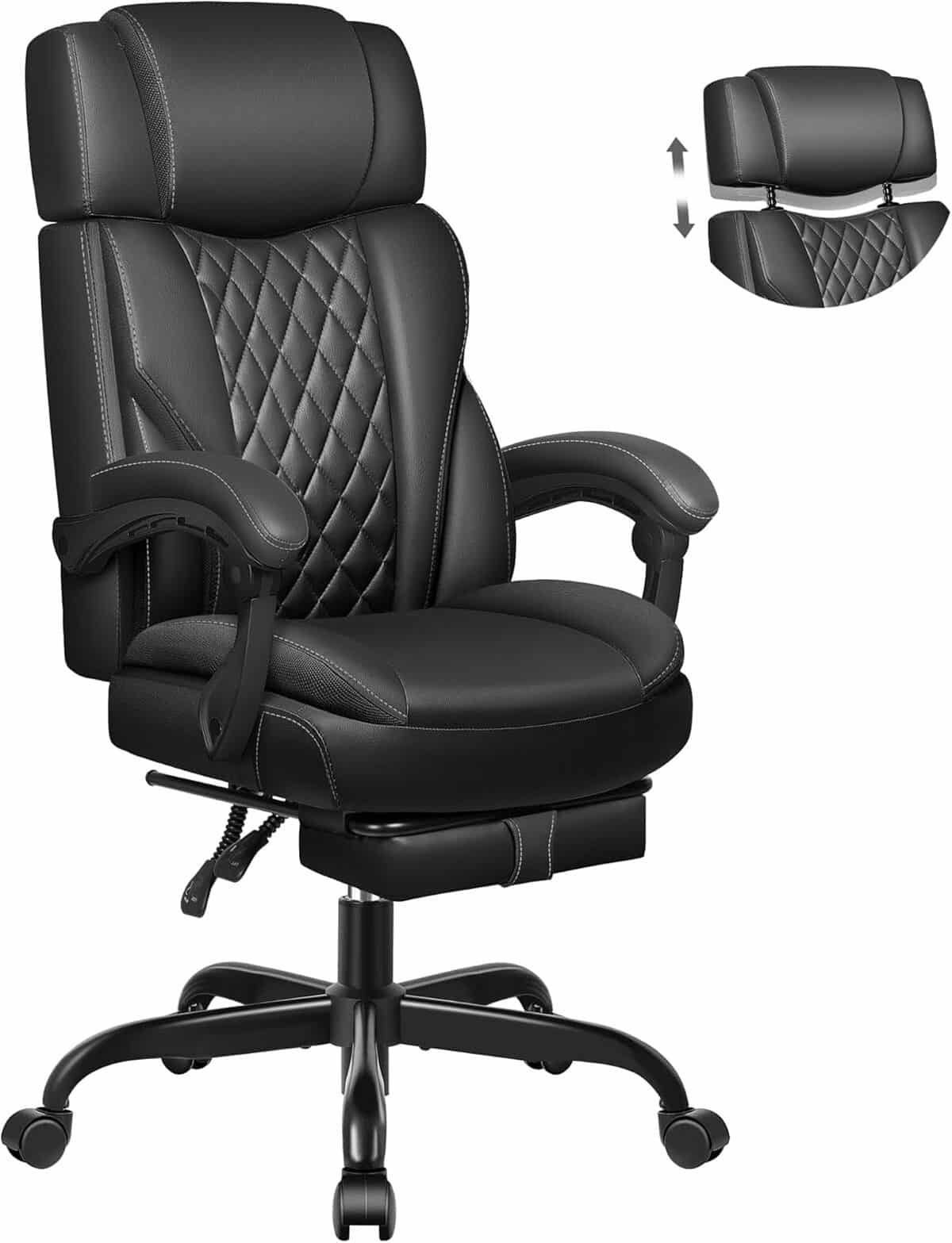 Test du fauteuil de bureau ergonomique avec repose-pieds