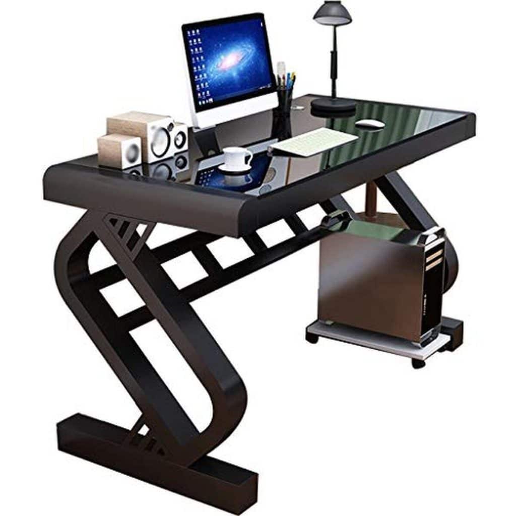 Test : bureau d'angle moderne YHRJ en verre trempé