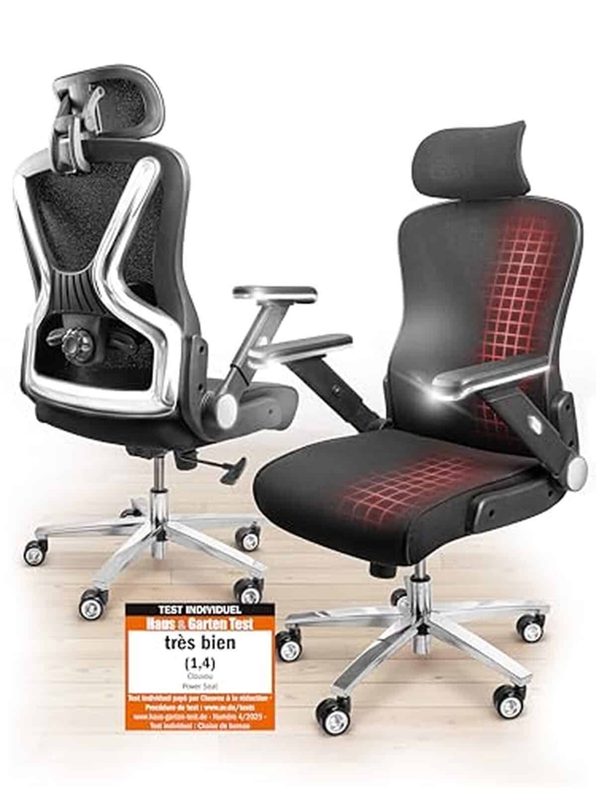 Test chaise de bureau CLOUVOU PowerSeat ergonomique