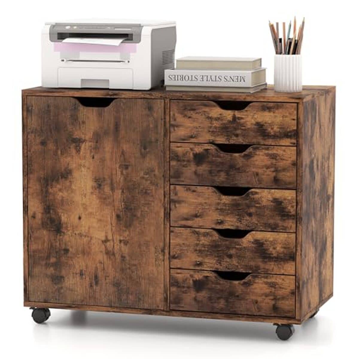 Test du caisson de rangement Costway à roulettes : 5 tiroirs pratiques