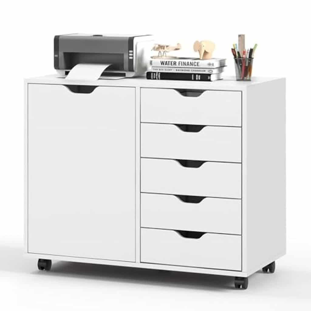 Test du caisson bureau blanc Costway : rangement polyvalent à roulettes